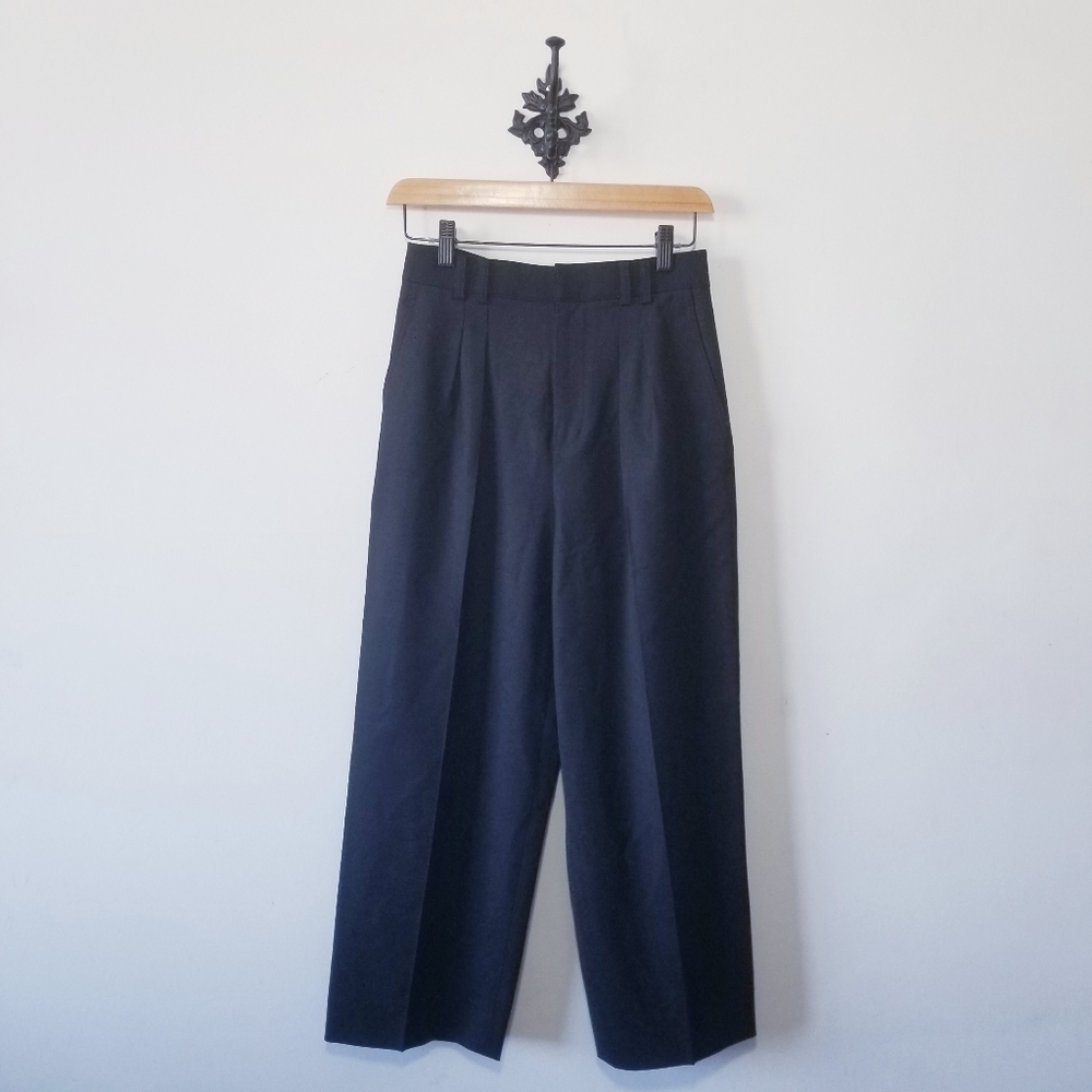 Club Monaco Black Wide-Leg Trousers